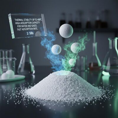 Estabilidad térmica hasta 400 °C Adsorbente de tamiz molecular con alta capacidad de adsorción para agua y gases y rápida velocidad de adsorción 2*58s