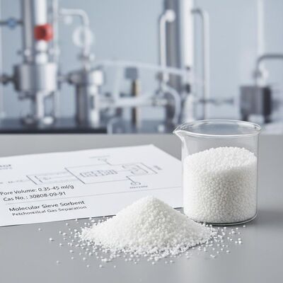 Adsorbente de tamiz molecular con volumen de poro de 0,35 a 0,45 ml/g y estabilidad térmica de hasta 400 °C para la separación de gases petroquímicos